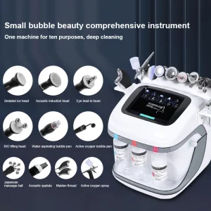 The New 10 In 1 Aqua Peeling Lift Skin Bubble Moisturizer Oxygen Machine Skin Care Cleansing Facial Dermabrasion Equipment