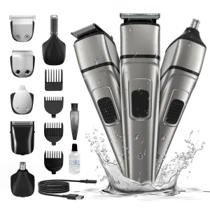 Electric Hair Clippers Shaver, Razor Hair Cutting Trimmer kits Multifunctional Nose Hair Trimmer 5 In 1 Professional